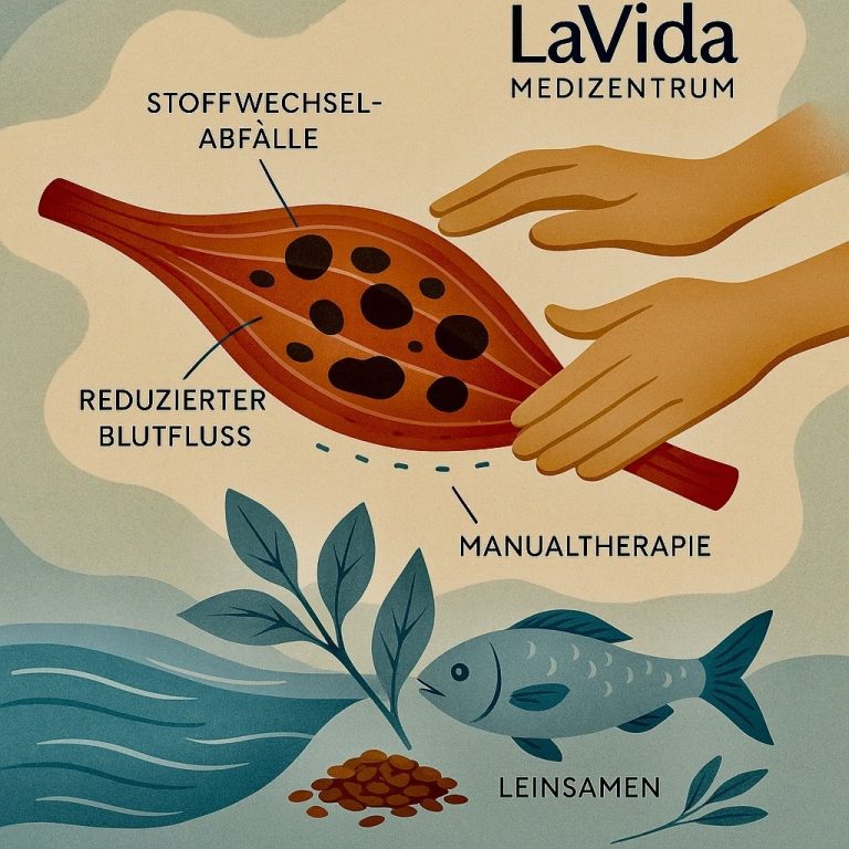 Lavida Medizentrum Kamenz / Stoffwechseltherapie Grafik mit Informationen zu LaVida Medizentrum Kamenz: Therapie, Blutfluss und Stoffwechselabfälle.